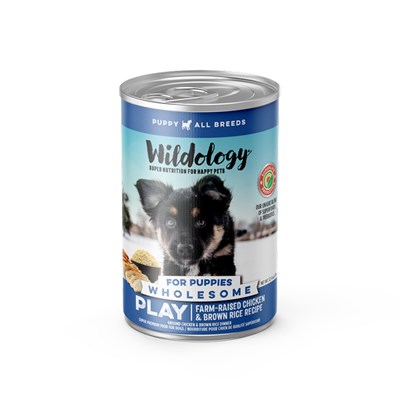 Wildology PLAY Farm-Raised Chicken & Brown Rice Canned Dog Food, 12.8 oz.