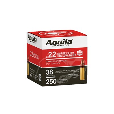 Aguila .22 LR 38 Grain Super Extra High Velocity Rimfire Ammunition, 250 Rounds