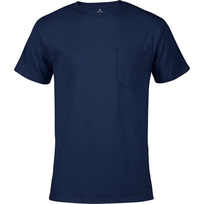 C.W. Hart Men's Short Sleeve Pocket T-Shirt - Navy, XLT