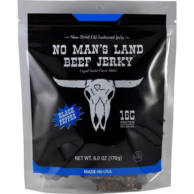 No Man's Land Black Pepper Beef Jerky, 6oz