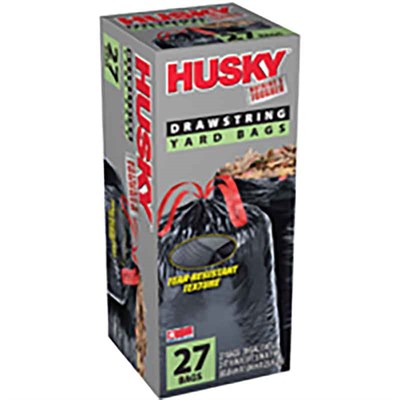 Husky 39-Gallon Drawstring Contractor Bags, 27 count