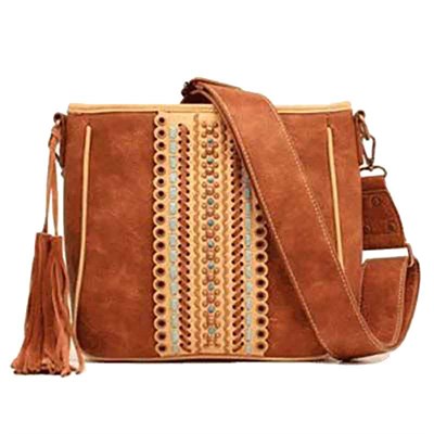 Nocona Tan Laney Conceal Carry Messenger Handbag