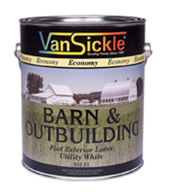 Van Sickle Paint Barn & Outbuilding Economy Latex Paint- Flat Utility White, 1 Gal.