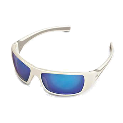 Stihl White Ice Safety Glasses, Blue Mirror Lens