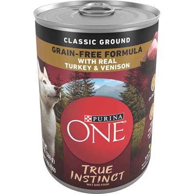 Purina One Wet Dog Food- True Instinct, Ground, Real Turkey and Venison, 13 oz