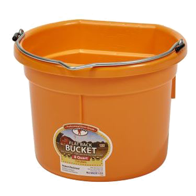 Miller Little Giant Manufacturing Flat Back Bucket, Orange, 8 qt