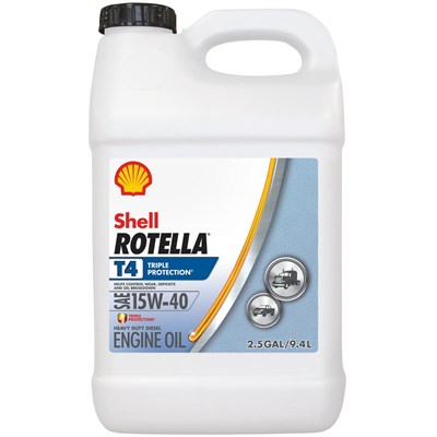 Shell Lubricants Rotella T Motor Oil 15W40, 2.5 gal