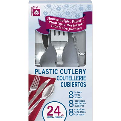 Premier Stylz Heavyweight Plastic Cutlery, 24 count