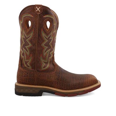 Twisted X Men's 12 in. Western Work Boot- Tan and Tan, 9D