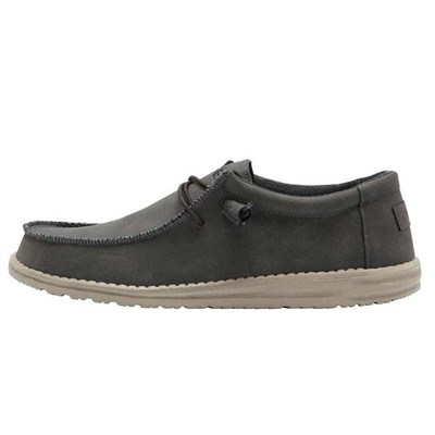 Hey Dude Men's Coffee Wally Recycled Leather Slip-On Shoe - 7
