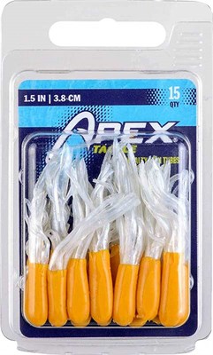 Apex Tackle Yellow/White 1.5-in Mini-Tube Fishing Lures, 15 pack