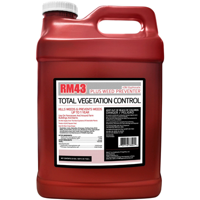 RM43 43% Glyphosate Plus Weed Preventer for Total Vegetation Control, 2.5 gallon