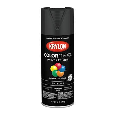 Krylon COLORmaxx Spray Paint Flat Black 12oz