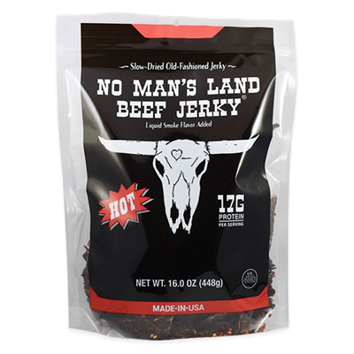 No Man's Land Hot Beef Jerky, 16 oz