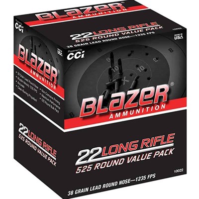 Blazer Brass .22 LR 38 Grain Lead Round Nose Rimfire Ammunition, 525 rounds