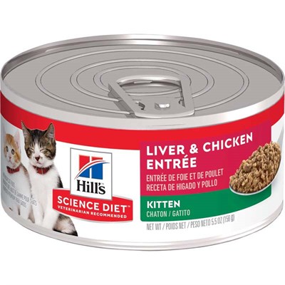 Hill's Science Diet Wet Kitten Food- Liver and Chicken Entrée, 5.5 oz