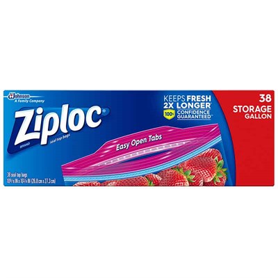 Ziploc Gallon Storage Bags, 38 count