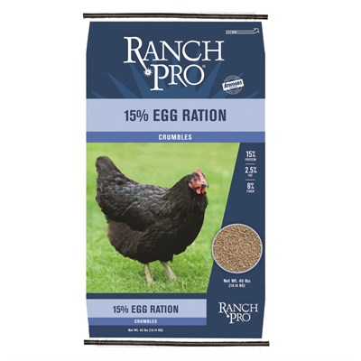 Ranch Pro 15% Egg Ration Crumbles, 40 lbs.
