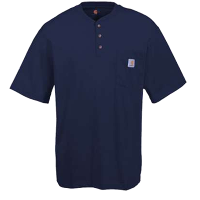 Carhartt Men's Short Sleeve Henley - Navy, XL
