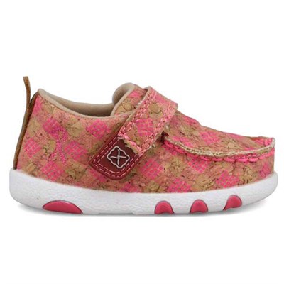 Twisted X Infant's Driving Moc- Tan and Pink, 4M