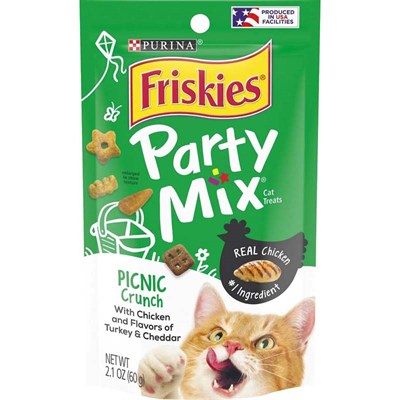 Friskies Cat Treat- Party Mix, Picnic Crunch, 2.1 oz