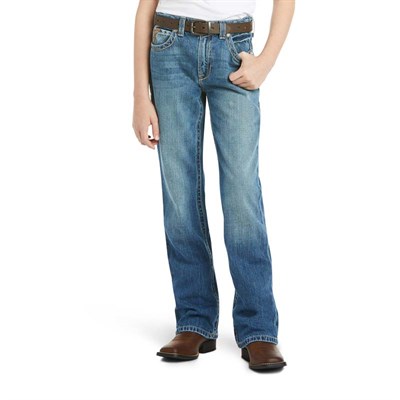 Ariat Boy's B4 Boundary Low Rise Boot Cut Relaxed Fit Jean - Dakota, 8