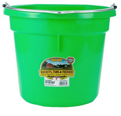 Miller Little Giant Manufacturing Bucket, Flat Back, Poly, Lime, 20 qt
