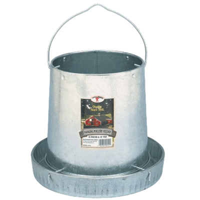 Miller Little Giant Manufacturing Galvanized Poultry Feeder, 12 lbs