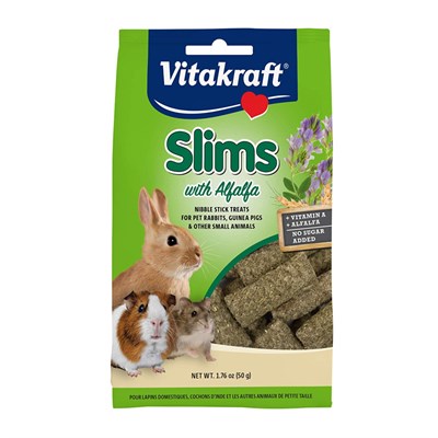 Vitakraft Slims With Alfalfa Rabbit, Guinea Pig, & Small Animal Nibble Stick Treat, 1.76 oz