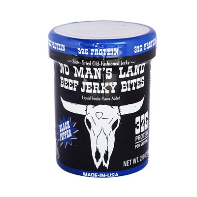 No Man's Land Beef Jerky Bites Blac Pepper, 2oz