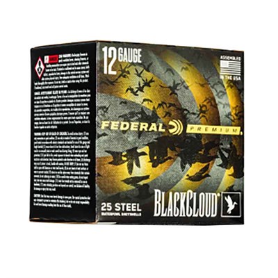 Federal Black Cloud FS Steel 12 Gauge 2 Shot Shotgun Ammunition, 25 rounds
