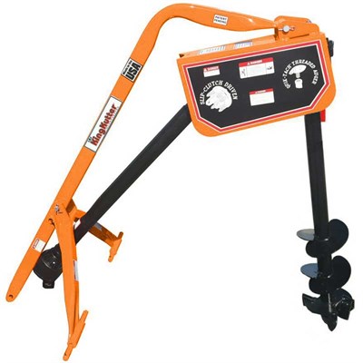 King Kutter Slip Clutch Post Hole Digger with 9-in Auger - Orange