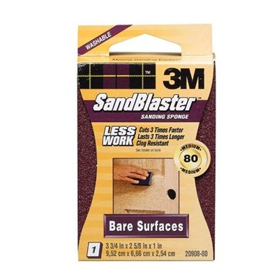 3M 80 Grit SandBlaster Bare Surface Sanding Sponge Block