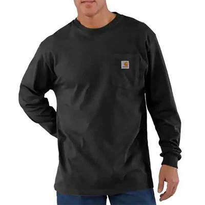 Carhartt Men's Black Workwear Long-Sleeve Pocket Tee - XL, Regular