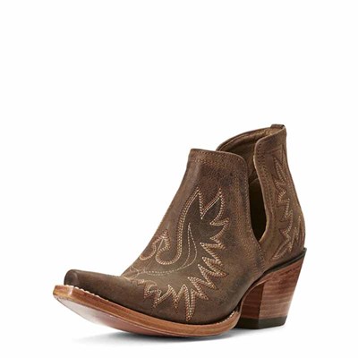 Ariat Women's Weathered Brown Dixon Western Ankle Boot - 6.5, B