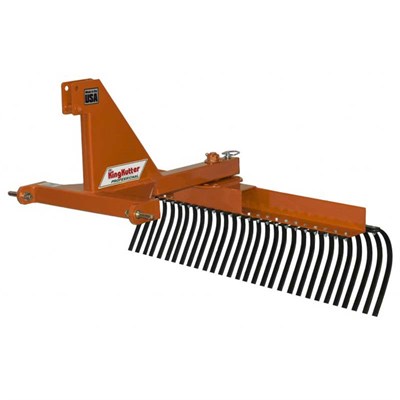 King Kutter 5-ft 30-Tine Professional Landscape Rake - Orange