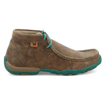 Twisted X Women's Chukka Driving Moc- Bomber and Turquoise, 9M