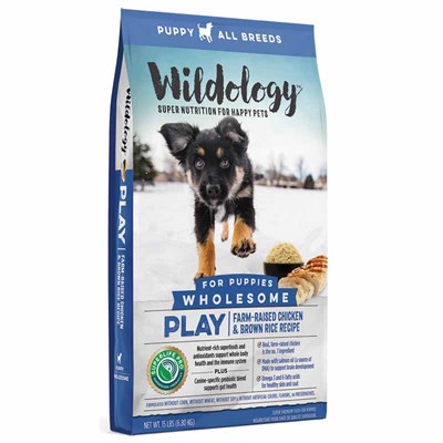 Wildology PLAY Farm-Raised Chicken & Brown Rice Puppy Food, 15 lbs