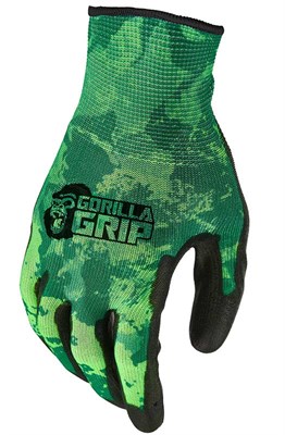 Gorilla Grip Veil Spectre Green No-Slip Fishing Gloves - L