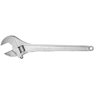 Apex Tool Group Adjustable Wrench, Chrome, 15 in