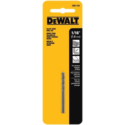 Dewalt Black Oxide Drill Bit, 1/16 in, 2 pack