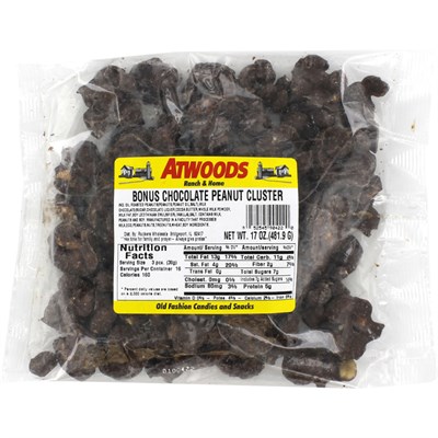 Atwoods Bonus Chocolate Peanut Cluster, 17 oz