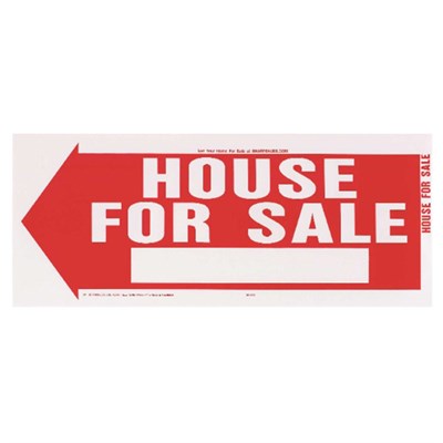 Hy-Ko English House for Sale Sign Plastic 10 in. H x 24 in. W