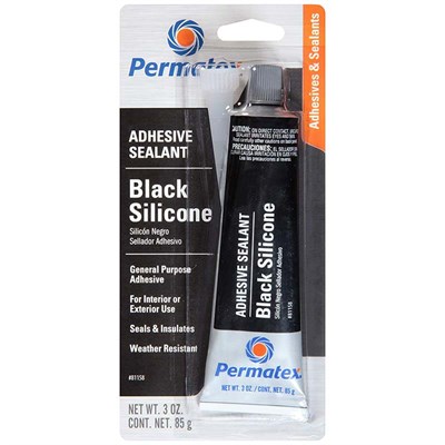 Permatex Black Silicone Adhesive Sealant , 3 oz