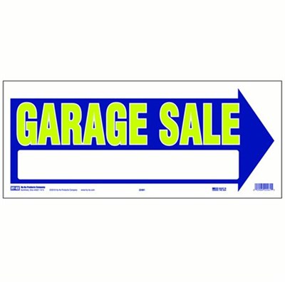 Hy-Ko English Garage Sale Sign Plastic 8.25 in. H x 19 in. W