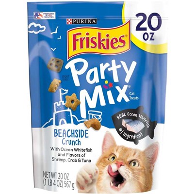 Friskies Cat Treat- Party Mix, Beachside Crunch, 20 oz