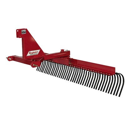 King Kutter 7-ft 42-Tine Professional Landscape Rake - Red