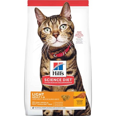 Hill's Science Diet Dry Adult Cat Food- Light, Chicken, 16 lb