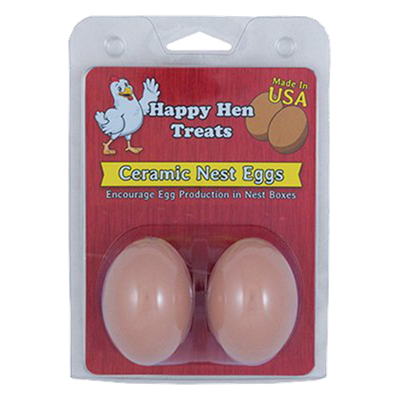 Happy Hen Brown Ceramic Nest Eggs, 2 Pack