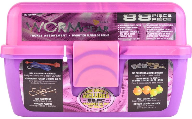 NEW South Bend Wormgear Tackle Box-88 Piece (Pink)